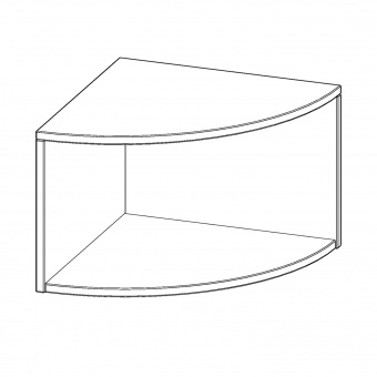 Außenecke Aufsatz, 1 OH, Viertelkreis, rechts, B/H/T 40 x 36 x 40cm 